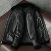Genuine Leather Jacket Men Winter Coat with Lamb Wool Fur Lining Thickened Warm Sheepskin Outerwear