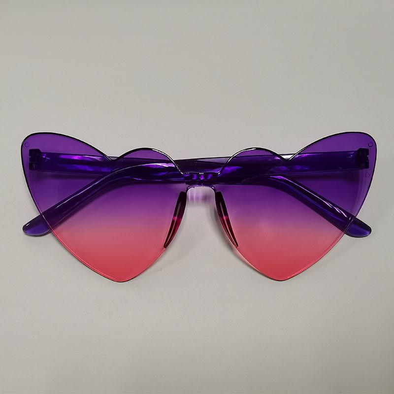 Thin peach heart sunglasses love sunglasses jelly color rimless heart type one-piece glasses candy color eyes