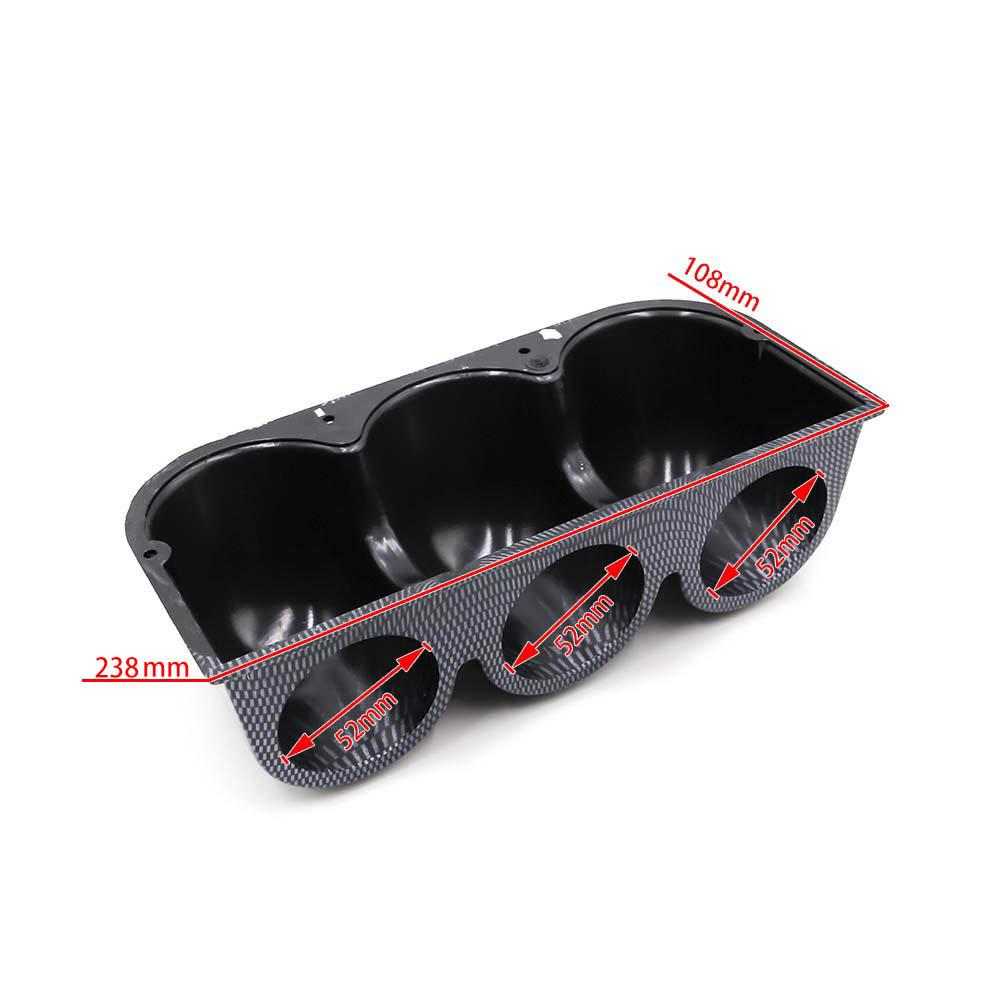 Car 52mm Carbon Triple Hole Gauge Pod Gauge Cup Dash Pod Mount Holder Pod Plastic Holder