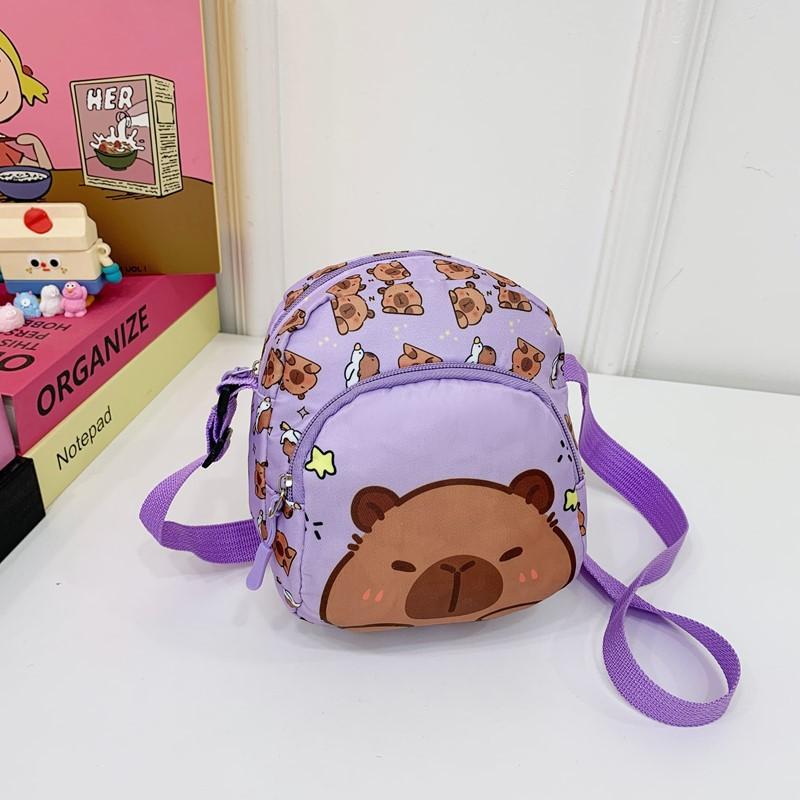 School Bag New Kapibara Children's Cartoon Casual Versatile Diagonal Out Change Bag