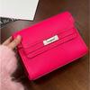 2026 new exquisite and trendy women's oblique span small square bag, first-layer cowhide handbag, genuine leather handbag, and lower bag.