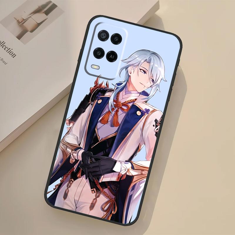 Genshin Impact Kamisato Ayato Case For Oppo A76 A96 A16 A17 A18 A60 A80 A40 A38 A58 A78 A98 A94 A74 A54 A15 A57 A77 A5 Pro