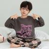 Boys Cotton Pajama Set Long Sleeve Cartoon Print Sleepwear Kids Teens Home Wear