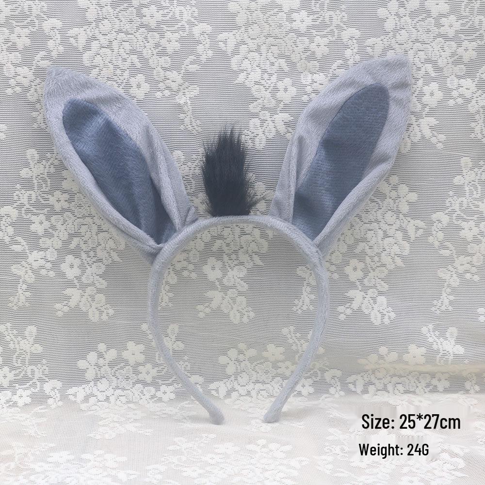 Donkey Ears Headband Set for Halloween, Birthday, Party, and Cosplay Accessories