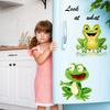 2PCS Cute Animals Toilet Seat Stickers Self-Adhesive Frogs and Lettering Toilet Lid Decals DIY Removable Smile Frog Quotes Toilets Stickers for
