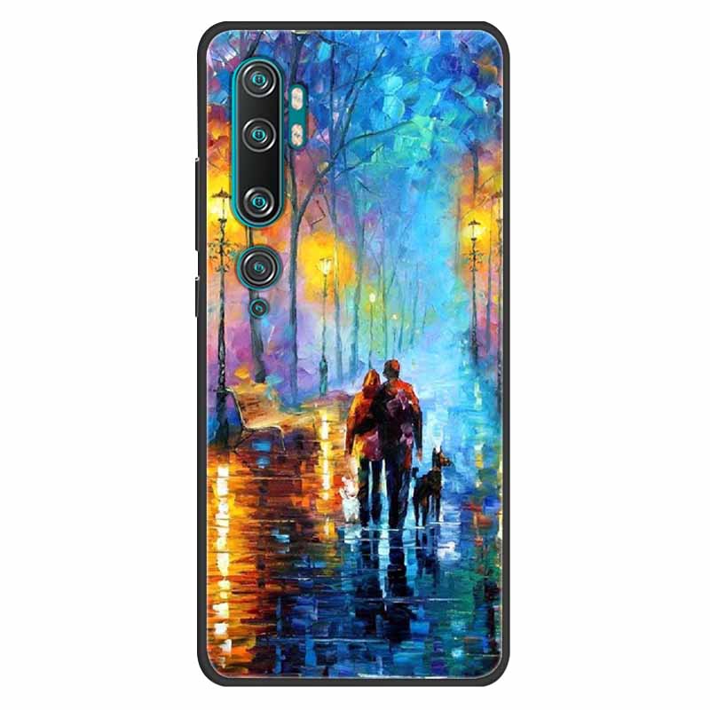 For Xiaomi Mi Note 10 Case Silicone Soft Owl Lion TPU Fashion Back Cover For Xiaomi Mi Note10 Cases Protective Printed Covers