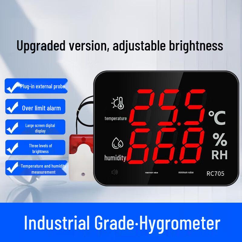 Industrial High-Precision Thermohygrometer with External Alarm