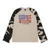 Magic Bear Vintage Camo Crewneck Sweatshirt Loose Fit Long Sleeve Raglan Top Teens