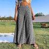 Women Pants High Waist Floral Print Wide Leg Trousers Vintage Style
