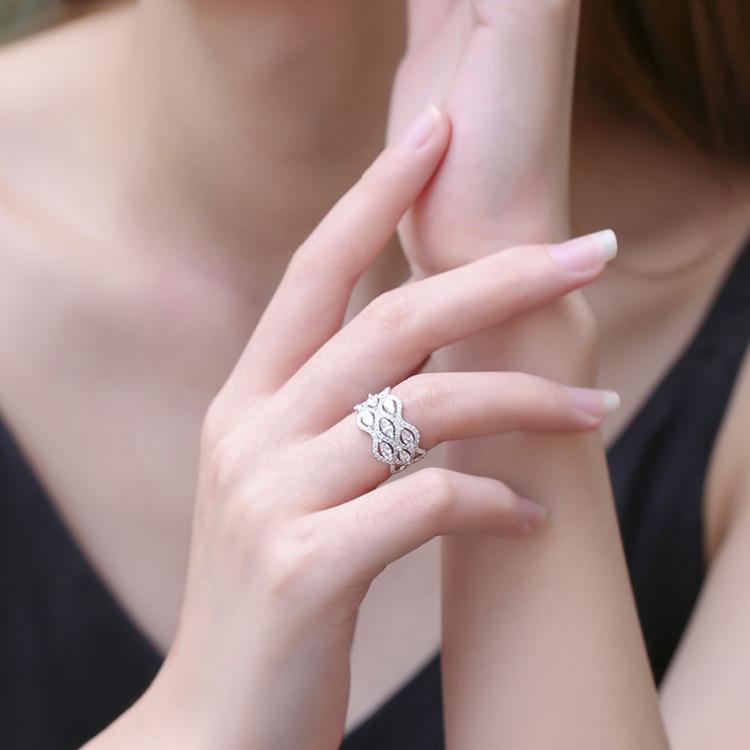 Luxuriant Sweet Ring Europe and The United States Micro Encrusted with Zircon Girl New Temperament Ring Wedding Ring
