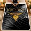 Flannel BlanketBon Jovi Warm Soft Throw Blanket for Indoor Sofa Bed Living Room Use