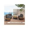 Garden Furniture Set with Adjustable Tilt Angle (5 Positions, Maximum 55°) Including a Coffee Table, Grey + Black