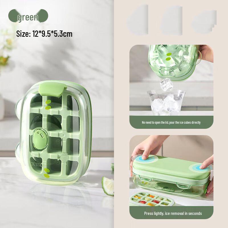 

ZISIZ Easy-Release Ice Cube Tray with Storage Box
