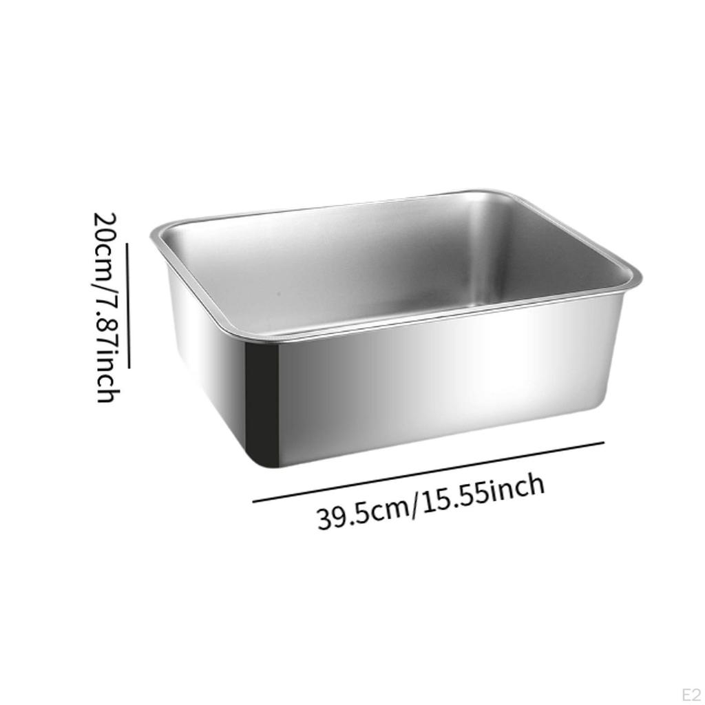 Cat Litter Box Toilet Stainless Steel Open Pan for Small Cats