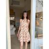 Beautiful and Beautiful Seaside Photo Vacation Style Summer New Neck Floral Sleeveless Dress Suspender Skirt