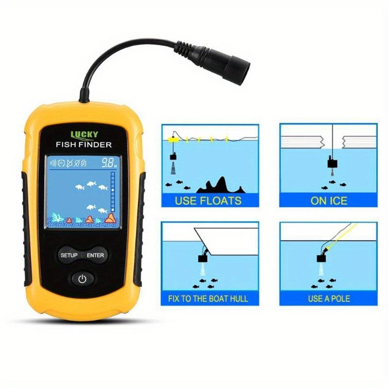 Alarm 100M Tragbare Sonar Fischfinder 45 Grad Sonarabdeckung Echolot Alarmgeber Geber See Meeresfischerei