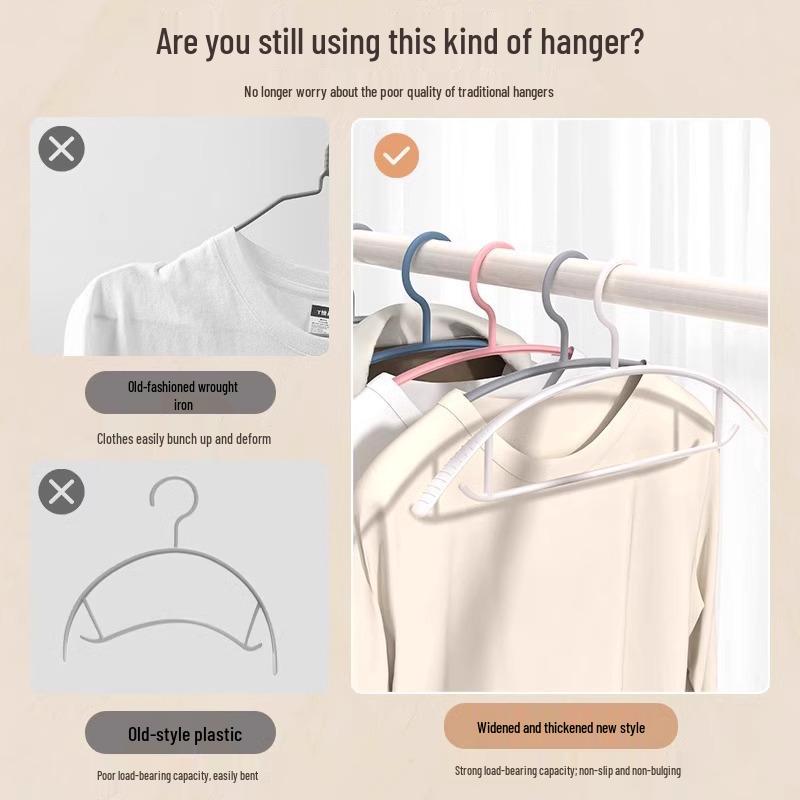 Non-Slip Seamless Shoulder Clothes Hanger: No Bumps, Suitable for Drying and Hanging.