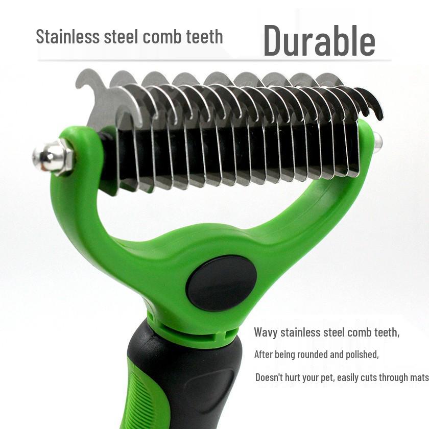 Dual-Sided Pet Grooming Rake Comb for Dogs - Detangling & Shedding Tool