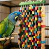Hookbill Chewing Accessory Natural Wooden Bird Stand Featuring Various Colored Factors And Cables For Medium Large Hookbills