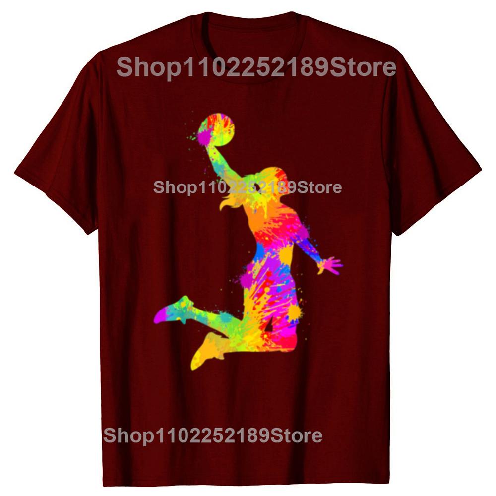 Lustige Basketball-Mädchen Damen Grafik-T-Shirts Herren Damen Mode Lässiges Übergroßes T-Shirt 100% Baumwolle Locker Übergroßes T-Shirt