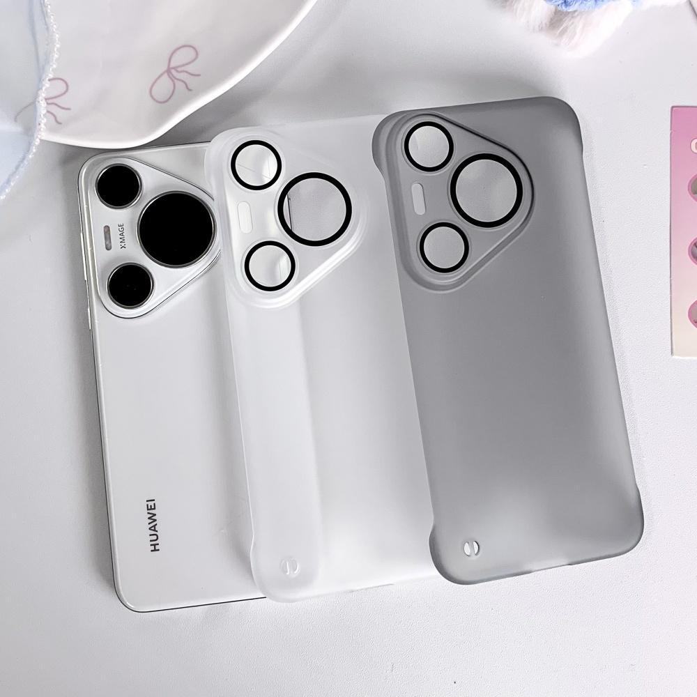 Frameless Camera HD Glass Frosted Armor Case For Huawei Pura 80 70 Pro Plus P80 P70 Ultra  Matte PC Thin Cooling Cover