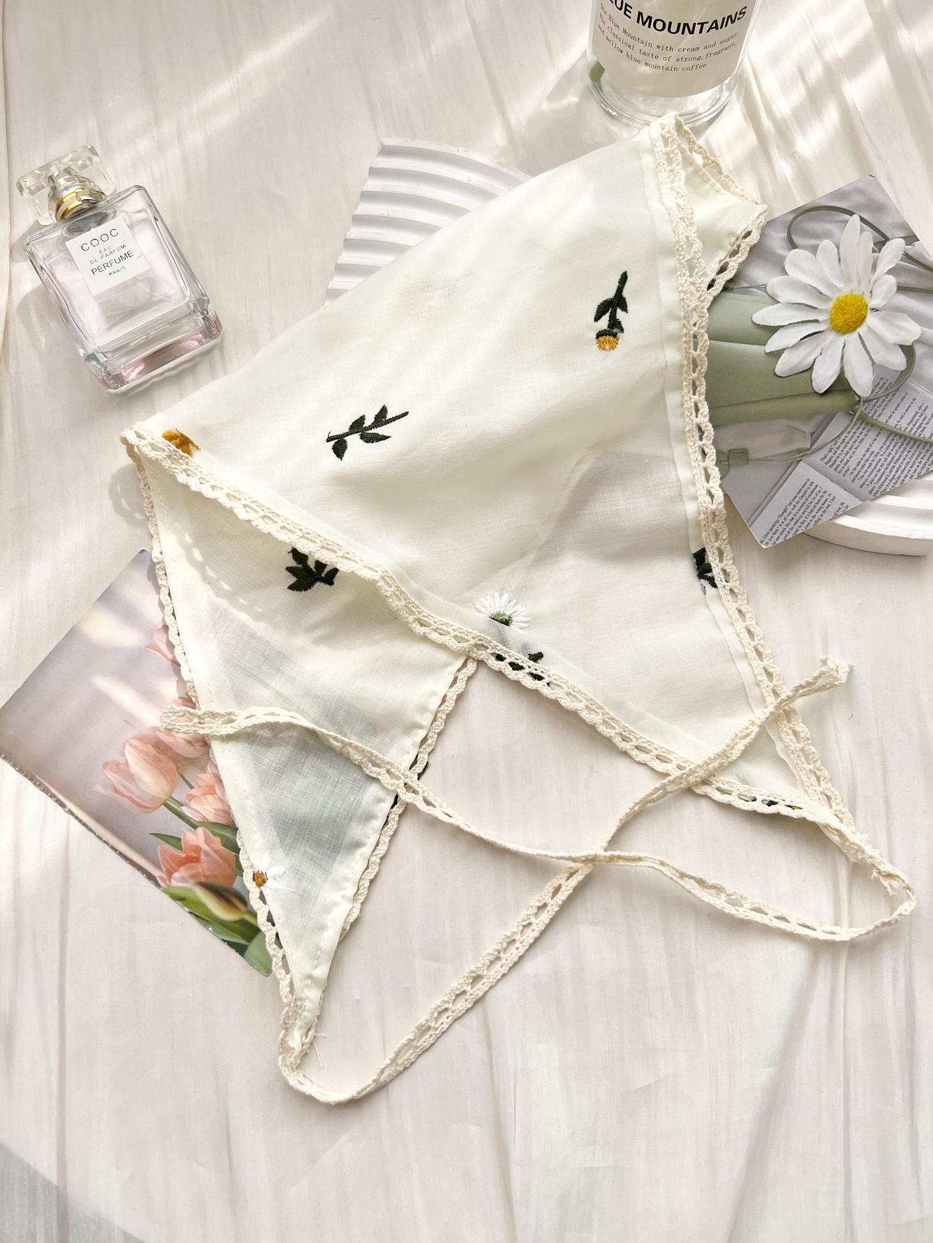 

Корейская мода цветочный треугольный платок повязка на голову для женщин, простая милая бандана треугольный платок повязка на голову ретро резинки для волос