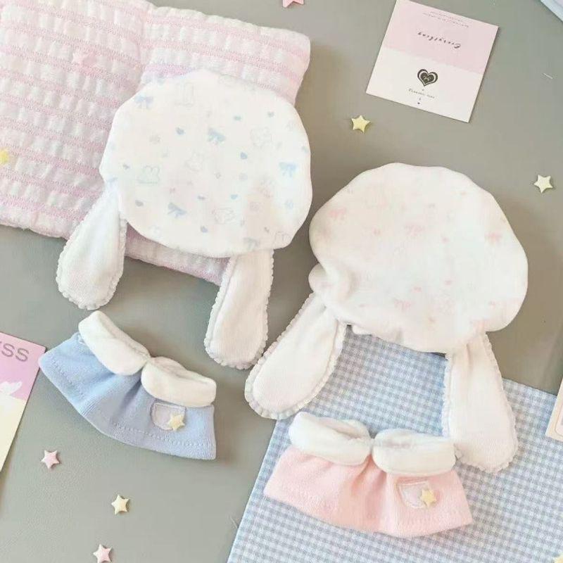 10cm Winter Bunny & Blueberry Peach Dodo Cotton Plush Doll with Replaceable Clothes
