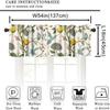 Retro Lemon Kitchen Valance, Summer Blue Birds Lemon Tree Nature Botanical Plants Flowers Hummingbird Spring Print Short Blackout Window Curtain for