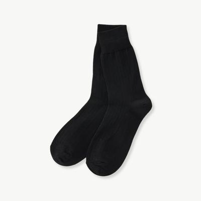 Regular Silk Formal Solid Socks Black 01WZDSCCSB