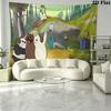 We Bare Bears Cartoon Wall Tapestry Aesthetic Wall Hanging Printed Fabric Blanket Decorative Tapestries for Bedroom Living Room Home Decor