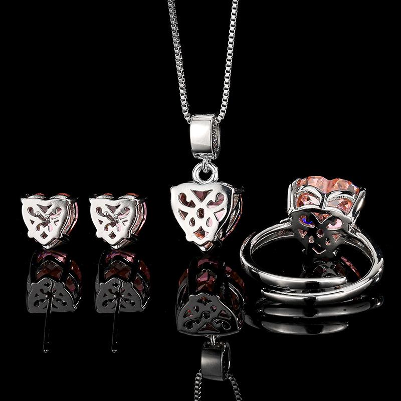 Jewelry Set Earrings Rings Necklaces Accessories High Carbon Diamonds Ice Flower Cut Hearts High-end Women's Styles Batch Shipped