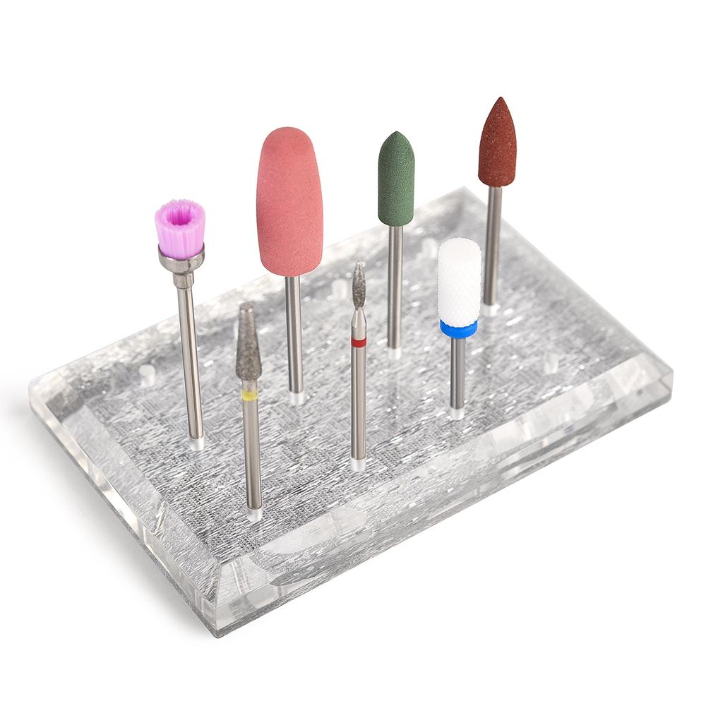 

KADS 7 шт., набор сверл для ногтей, фрезы с держателем, керамические резиновые насадки для ногтей, чистая щетка