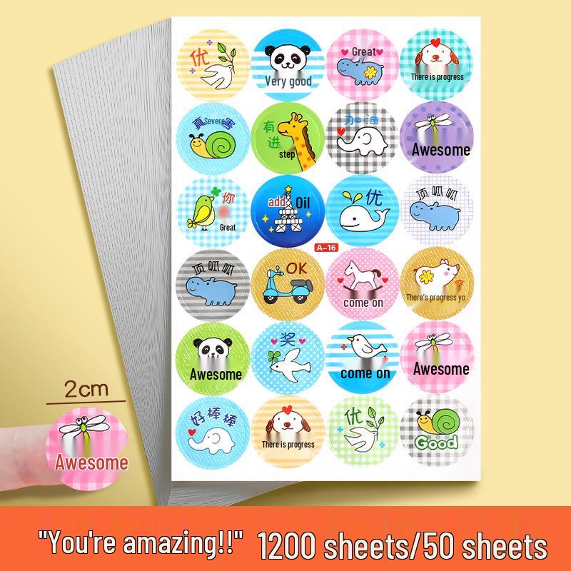 Kids Motivational Cartoon Stickers for Self-Discipline and Praise