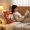 Chinese Red Goat Year Pillow Cover 2D Flat Printing Cushion Cover  Bedroom