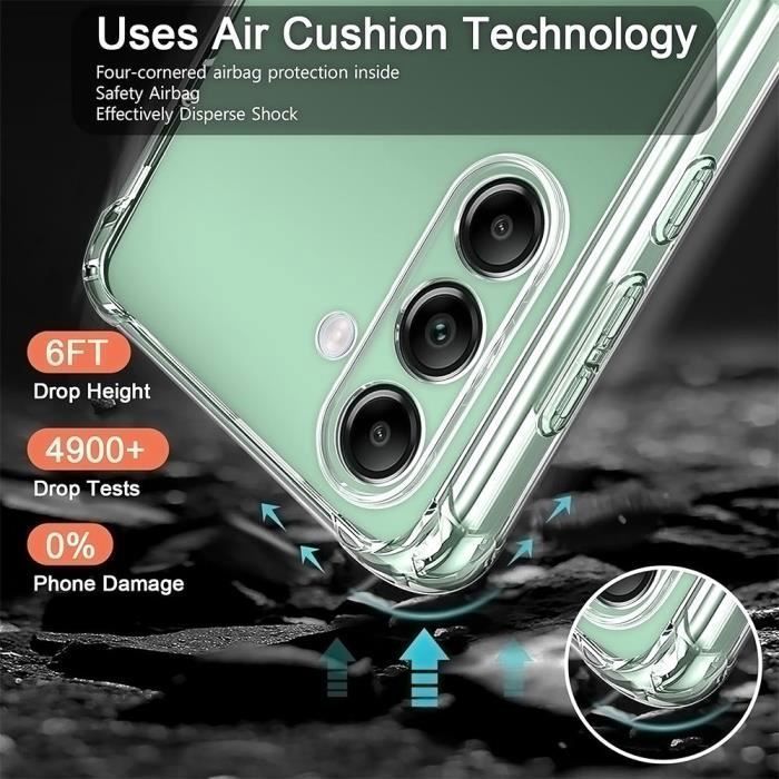 Coque de protection - BOOLING - pour Samsung Galaxy S24 FE - Silicone Antichoc - Transparent - Coins Renforcés