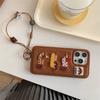 New Cartoon Embroidery Dog Cats Colorful Phone Case For iPhone 17 14 15 16 Pro Max 16 Cute Furry Plush Winter Shockproof Cover