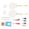 Handheld Fan Painting Kit Blank Paper Fan Tassel Pigments 2 Plastic Sticks Gloves Aprons Set for Crafters and Art