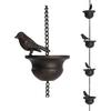 Jemeni 8.5 Feet Mobile Birds Rain Chain for Gutters with Attached Hanger, Dark Bronze……