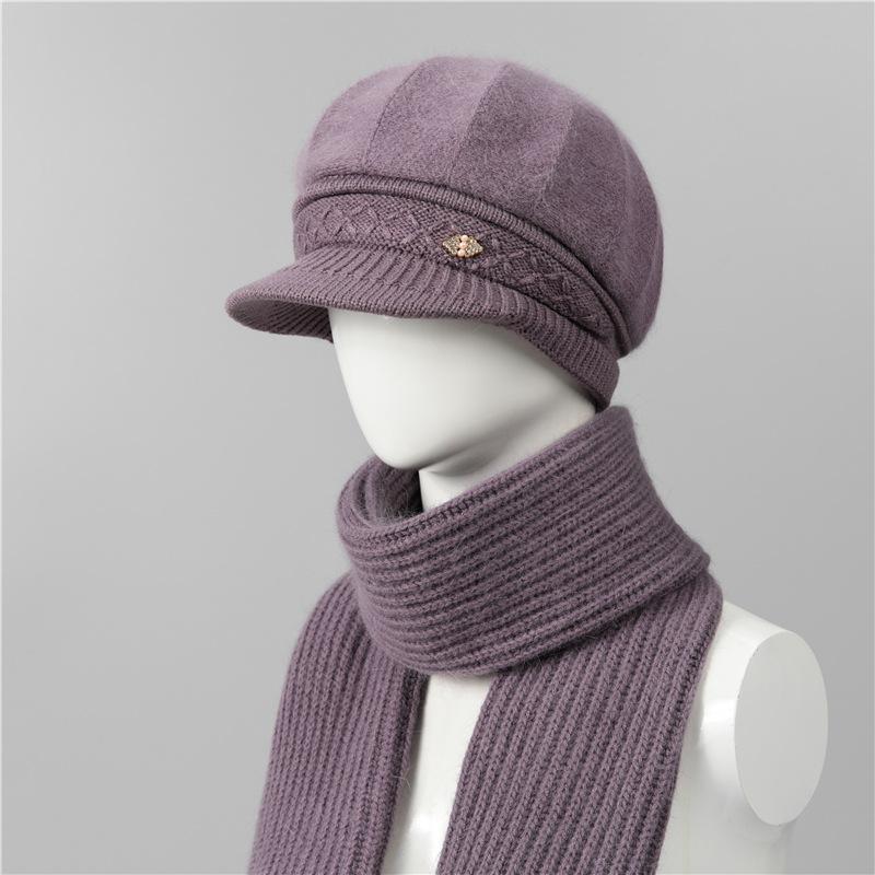 Kaninchenfell Strickwollmütze Kinder Herbst und Winter Vielseitig Winter Warm Kaltmütze Schirmmütze