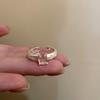 Li Luo Vintage Gold Brushed 925 Sterling Silver Adjustable Women's Ring