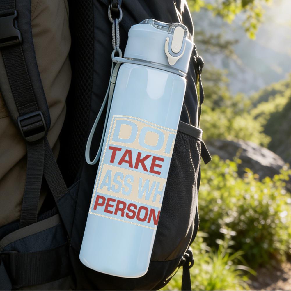 1PC Don't take this personally text print 750ml colorful plastic sports water bottle leakproof pop up lid with straw for outdoor work home use