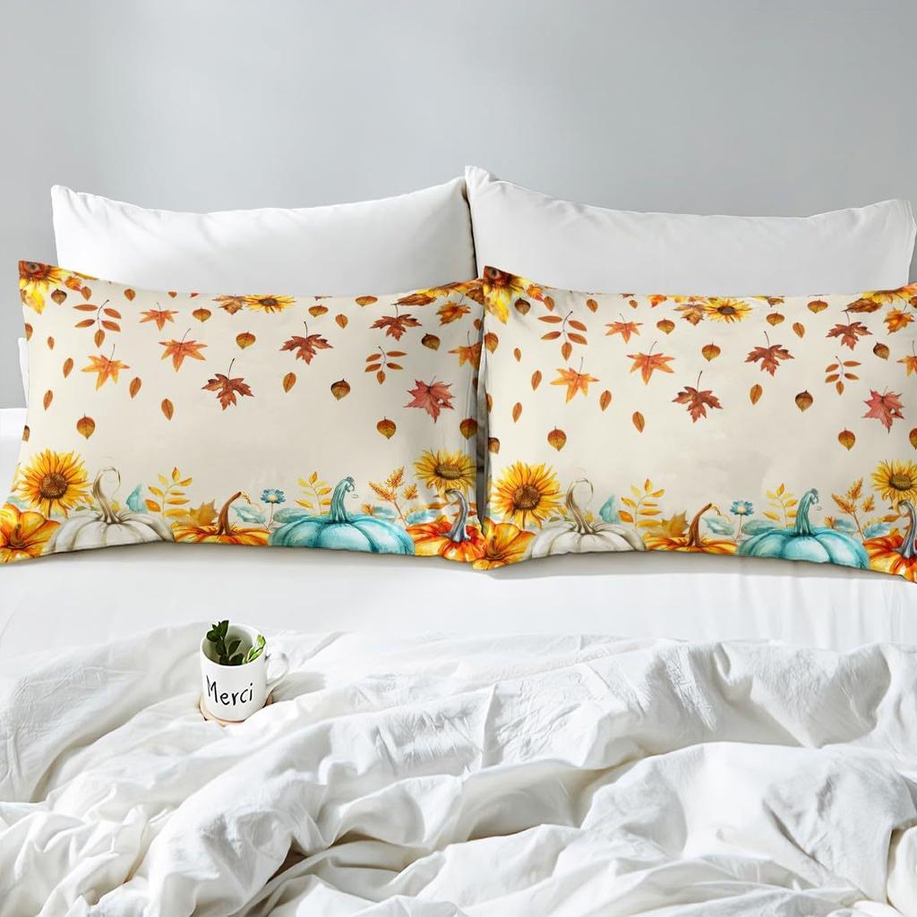 Autumn Harvest Pumpkin Pattern Sheet Four-piece Bedding Set Bedding Set Bedroom Dormitory Bedding Decoration