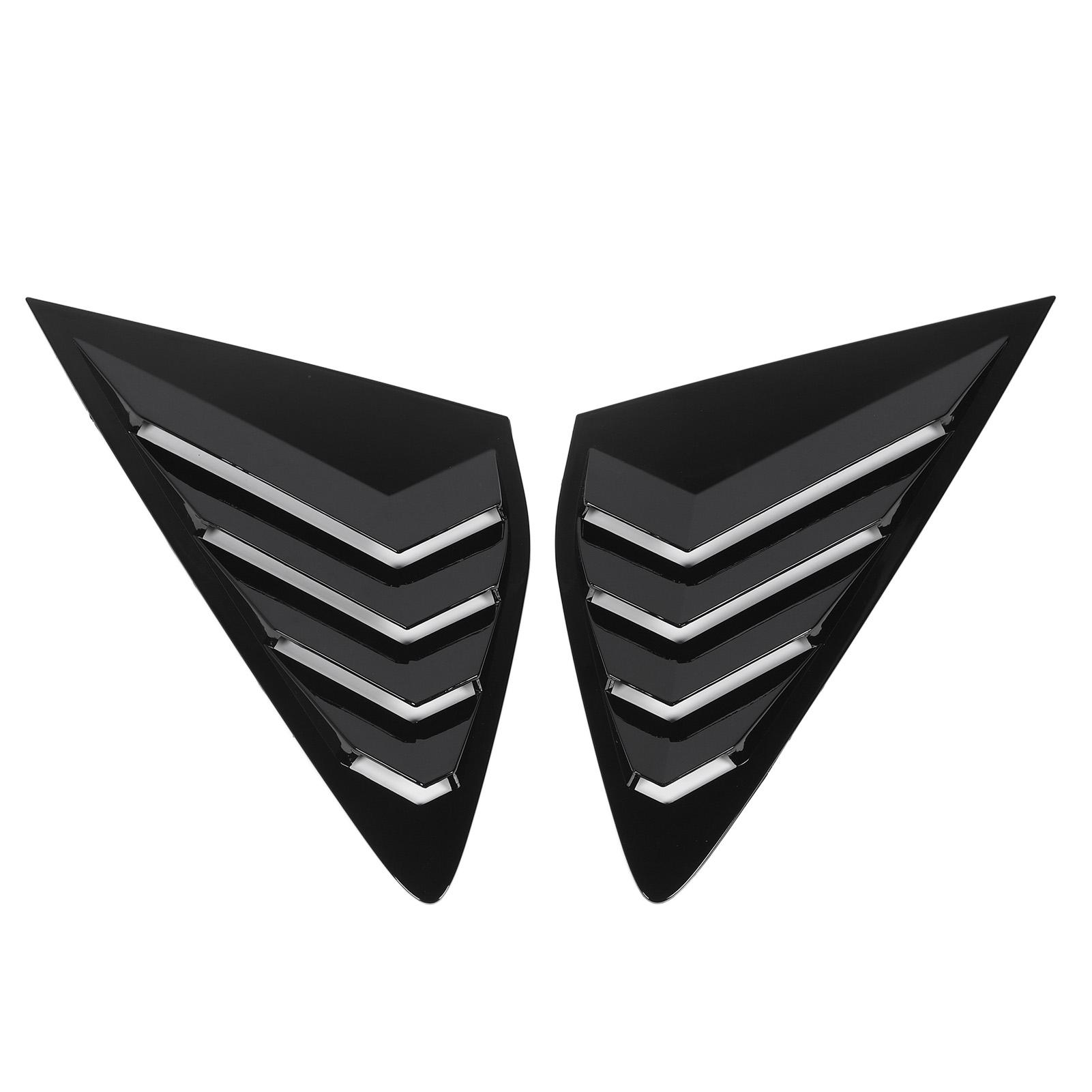 

1 пара отделки для шторок на задние боковые окна, глянцевая черная, устойчивая к царапинам, отделка для боковых вентиляционных отверстий на окнах