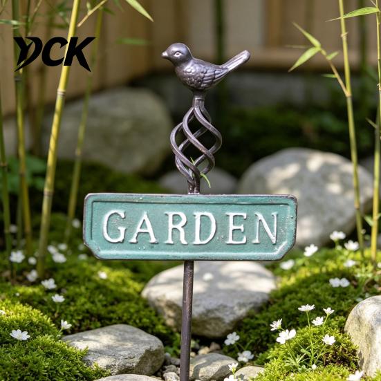 Retro Decorative Yard Stakes Bird Garden Stake, Metal Sign Rustic for Decoration with Stake Flower Bed, Lawn Weather Resistant Support
