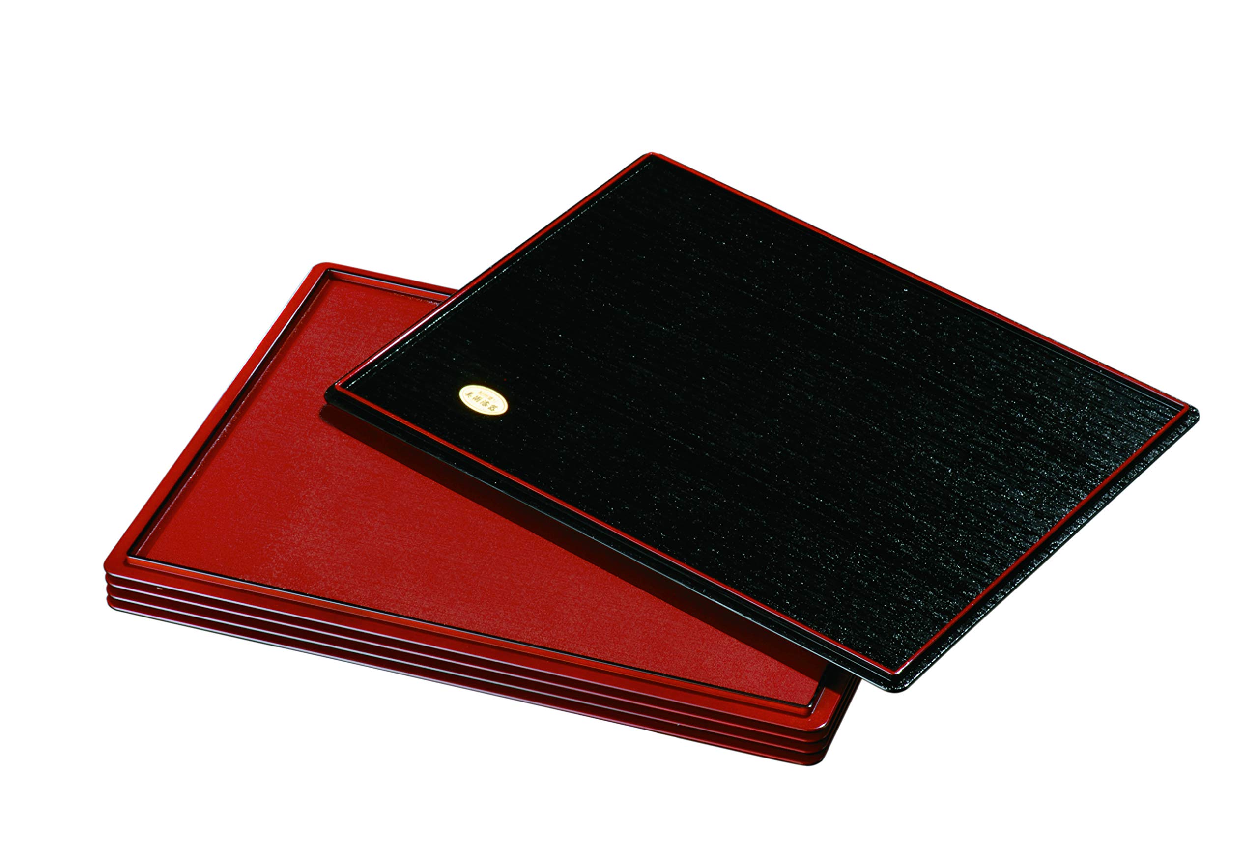 

Yamaya Lacquerware Store Shakusan Rectangular Trays, 39cm, Set of 5, Set Meal Trays, Ideal for Japanese Inns and Restaurants