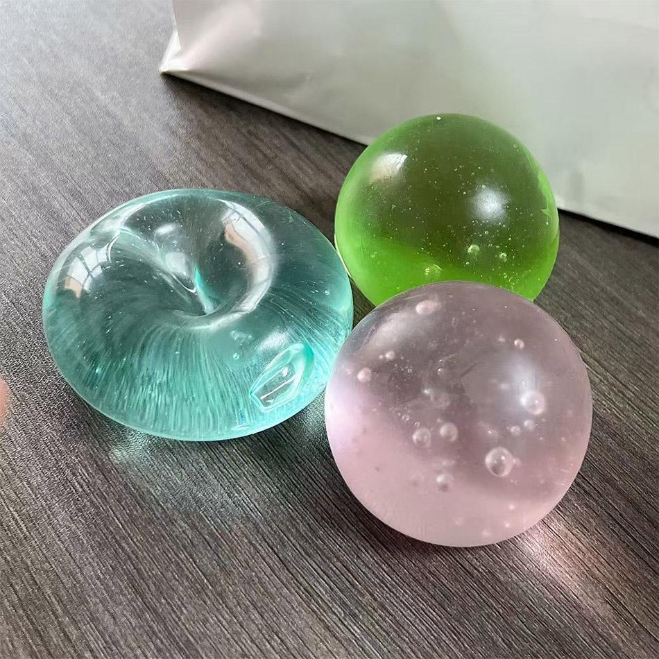 4Cm/1.57In Multi-Color Maltose Squishy Toy Cute Mochi Stress Relief Fidget Toy Soft Simulation Transparent Ball Fast Rebound