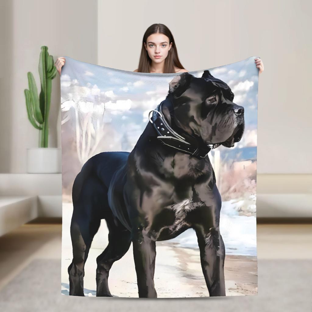 Coperta di Flanella Cane Corso Morbida Calda Plaid per Soggiorno Campeggio Comodo Copriletto Copri Divano Letto