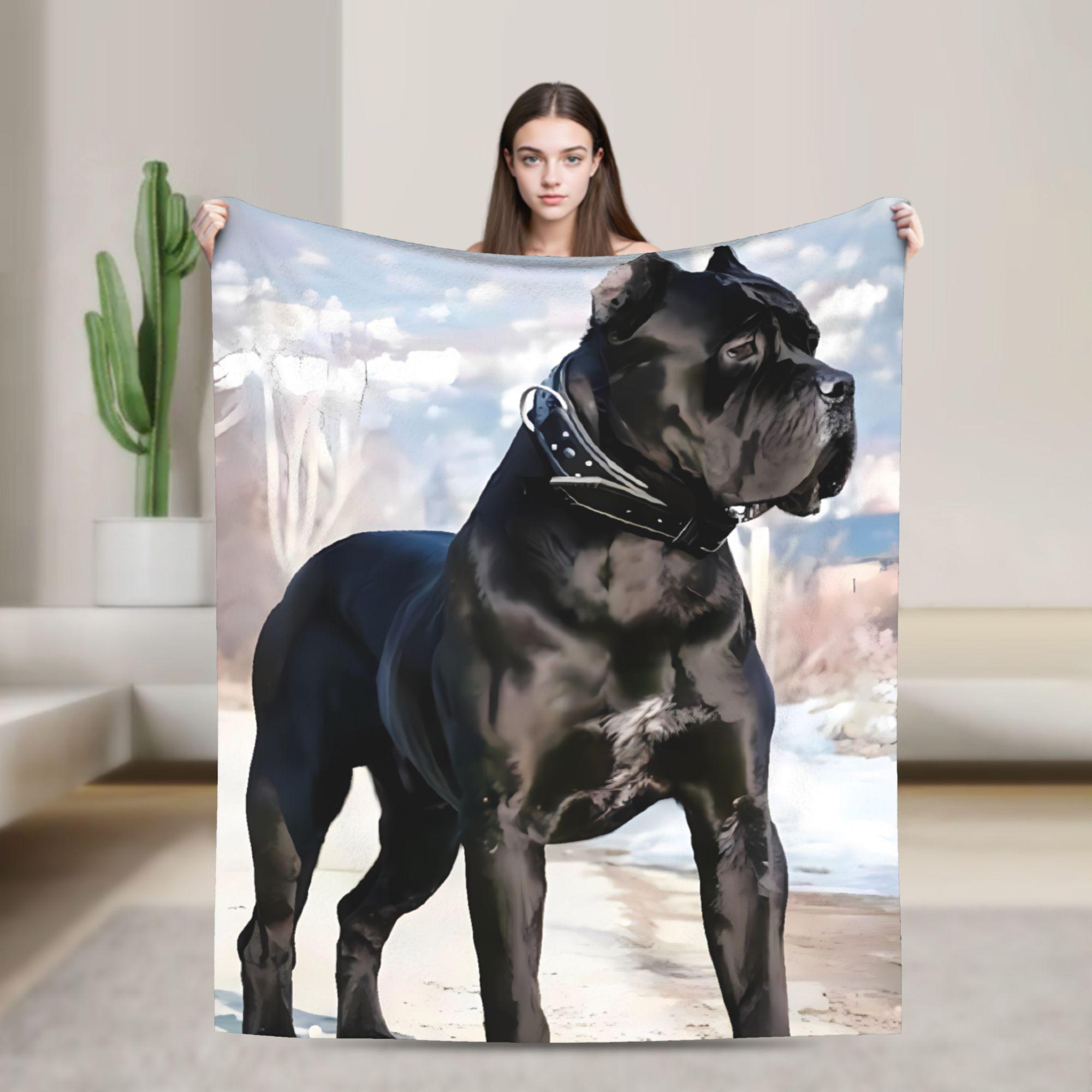 Pandara Jewelry Unisex Cane Corso Flannel Blanket Soft Warm Bedding Throws For Living Room Camping Comfortable Bedspread Sofa Bed Cover