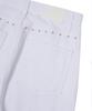 Eonibeu Open Zipper Rivet Denim Pants White