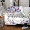 Butterflies And Flowers With The Olivia In Elegant Script Multipurpose Customizable Blanket Personalized Text Comfortable Texture Throw For Sofa Couch